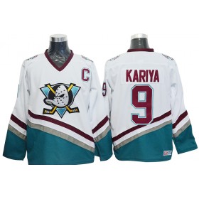 Miesten NHL Anaheim Ducks Mighty Ducks Pelipaita Paul Kariya 9 CCM Throwback Valkoinen Authentic